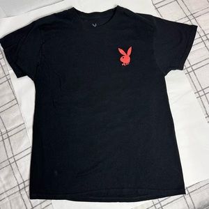Playboy t-shirt black w/bunny logo on front and back. Adult unisex size Large
